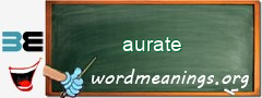 WordMeaning blackboard for aurate